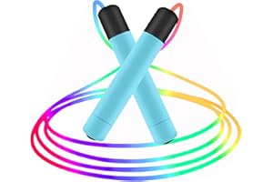 HXXYILOK LED Light Up Jump Ropes for Kids Boys Girls, Glowing Skipping Rope Students Sports Class, Adjustable for Men Women Fitness Exercise Colorful Jumping Rope Christmas Gift