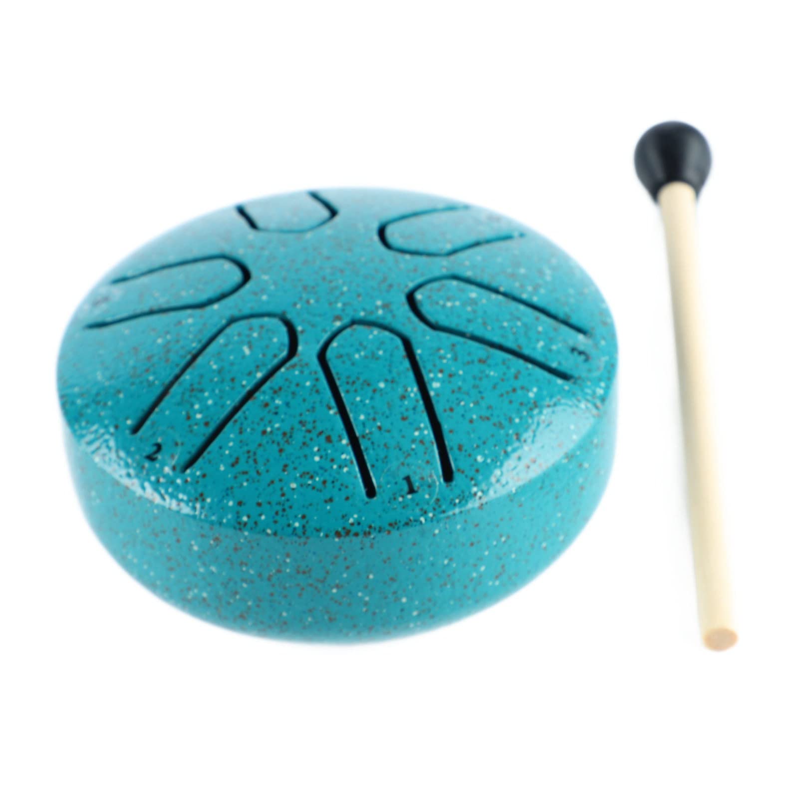 Tongue Drum Professional Handpan Steel Drum Mini 6 Note Worry Free Hand Pan Drum Percussion Instrument with Drumstick (Green)