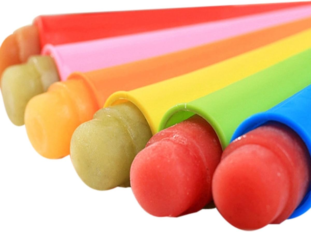 6 Packs of Silicone Popsicle Molds Easy to Squeeze Ice Pop Tubes- BPA Free (colorful)