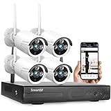 SmartSF 1080P 8CH NVR HD Wireless Security Camera System WiFi Kit CCTV Surveillance Systems,（4）1.0MP Outdoor/Indoor Weatherpr
