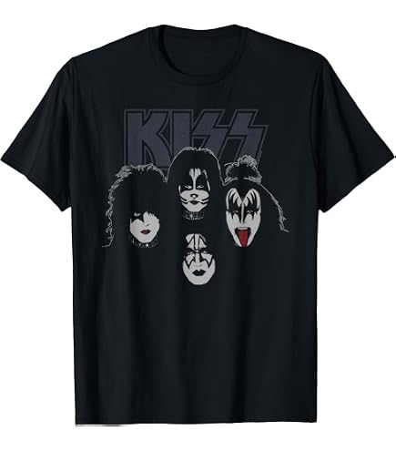 Amazon.com: KISS Unisex Adult Slim Fit Black Cartoon T-Shirt