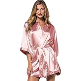 Turquaz Women's Bride Bridesmaids Silky Robe Satin Kimono Robes for Women Lingerie
