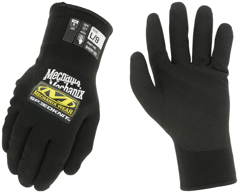 Mechanix Wear: Nitrile Coated SpeedKnit Thermal Work Gloves - Touch Capable, Insulated, High Abrasion Resistance and Dry Grip Performance (Black, X-Large)