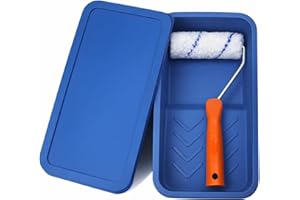 Reusable Silicone Paint Tray with Lid, Peel-to-Clean, Durable 4 Inch Small Paint Roller Tray, 3-Piece Set