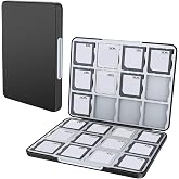 HEIYING 3DS Card Case with 24 Precise Slots for DS 2DS 3DS Game Card | Portable Game Card Case, Hard ABS Shell with Soft Silicone Lining, Precise Card Slots,Magnetic Closure for Easy Access