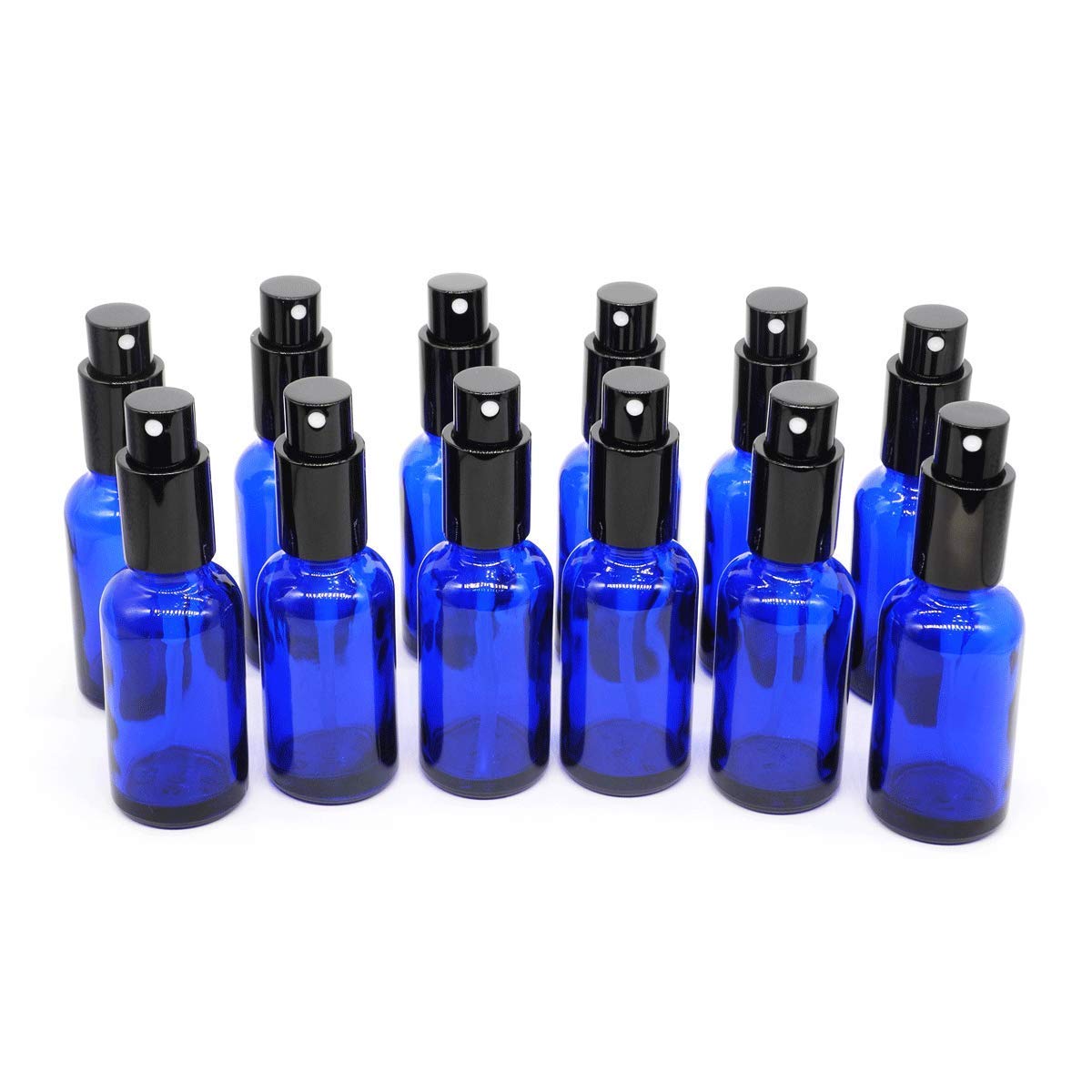Yizhao 30ml Blue Glass Spray Bottle for Essential Oils, Small Empty Fine Mist Spray Bottle, for Cleaning, Aromatherapy, Cosmetic Sprays, Hair –18 Pcs