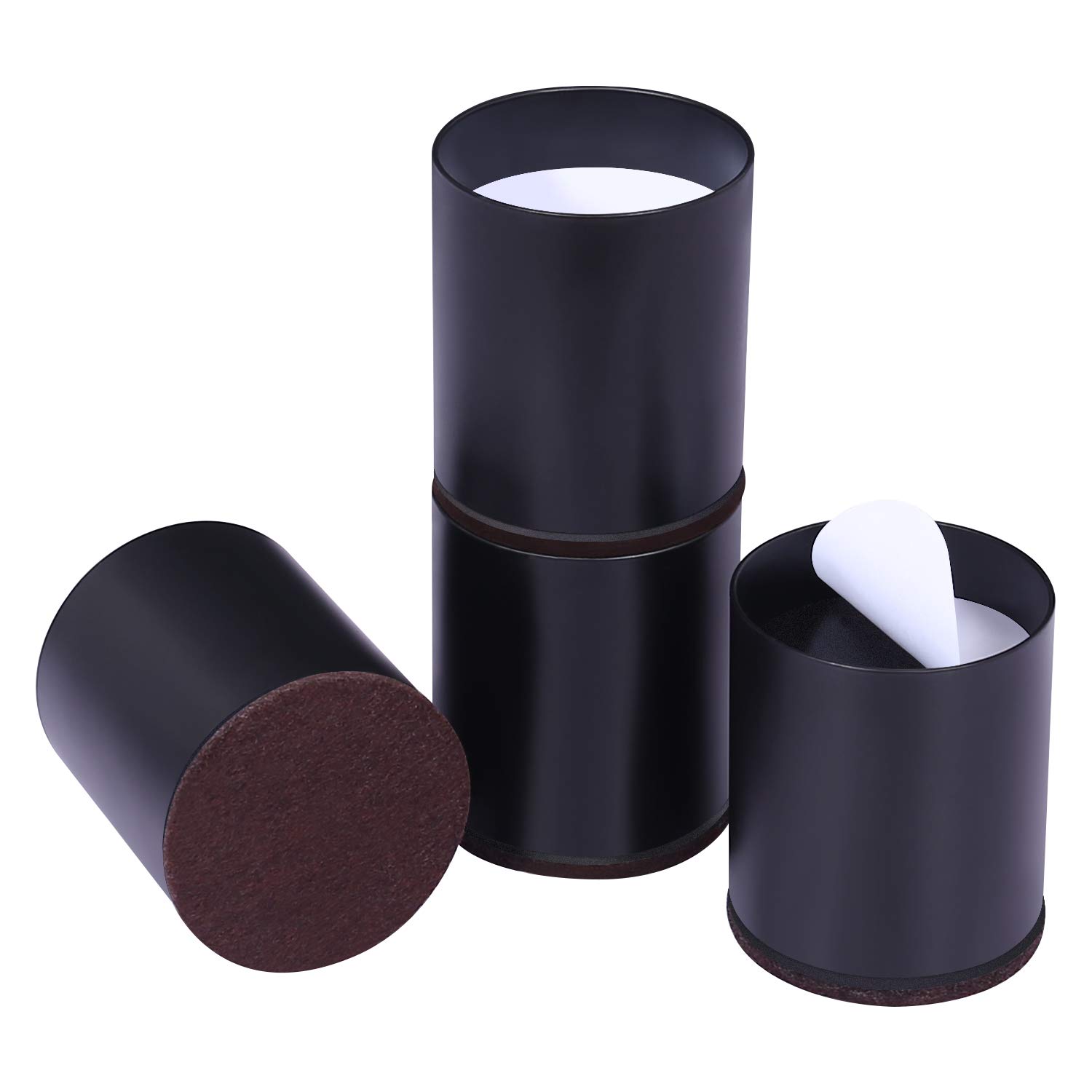 Ezprotekt Bed Risers Heavy Duty Furniture Risers for Sofa Table Couch Lift Height of 2 Inches, Bottom Pad Protect Floors, Solid Steel Offer Strong Support, Set of 4 (Black, Round) — image 1