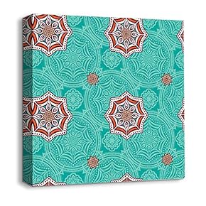 Canvas Wall Art Traditional National Culture Painting Artwork for Home Prints Framed - 12x12 inches