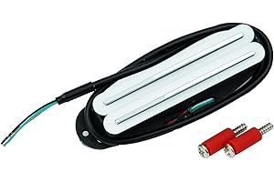 Guyker Alnico 5 Double Rails Guitar Humbucker Pickup, Single-Coil-Sized Pickups 9K Replacement Part for Electric Guitar, FHO10A5 White