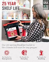 ReadyWise 120 Servings Breakfast Only Grab & Go Bucket Freeze Dried view 5