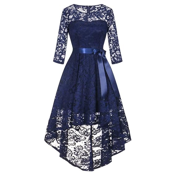 SEWORLD Damen Frühling Herbst Übergröße Bohemian Mode Langarm Beiläufiges Formale Damen Hochzeit Brautjungfer Spitze Langes K