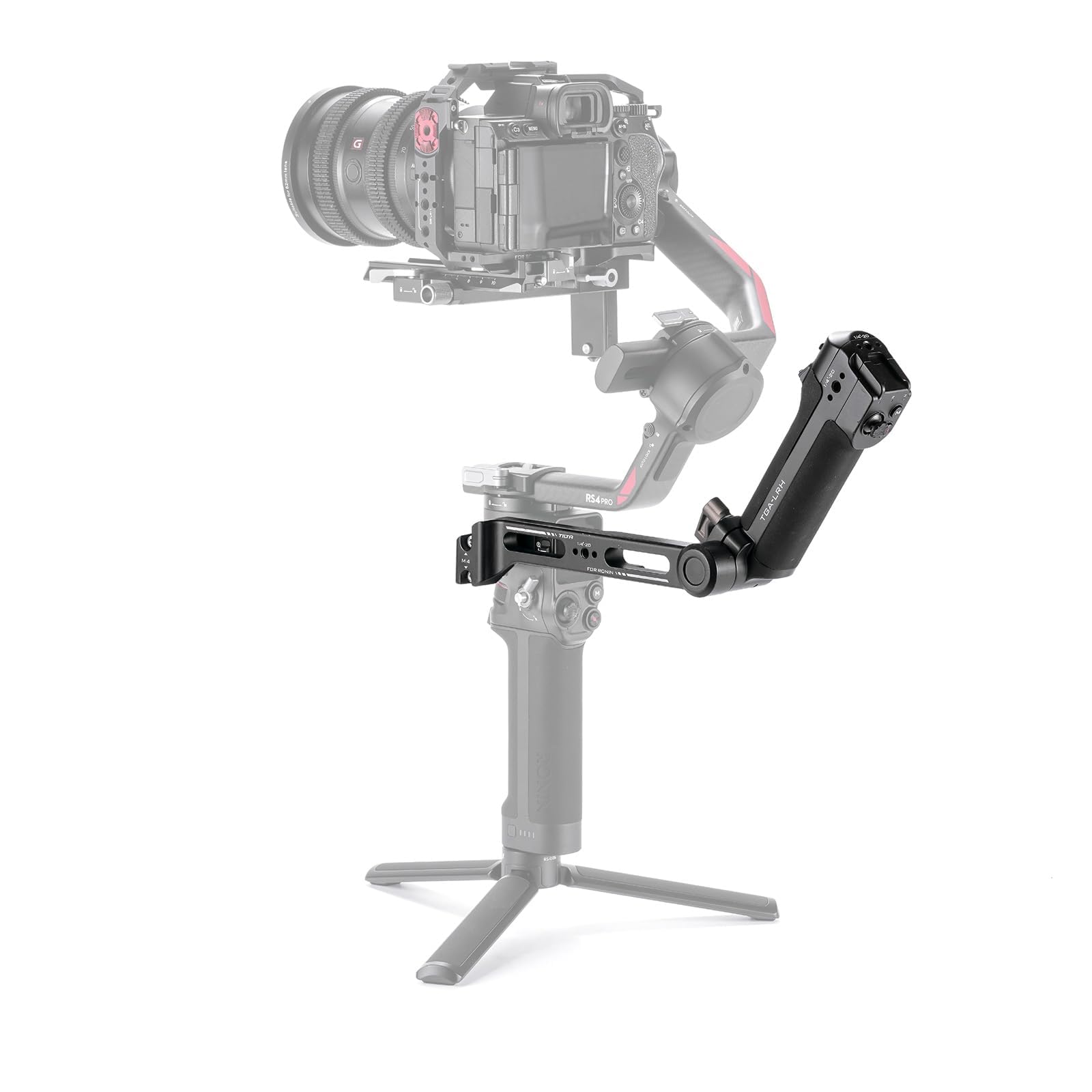 TILTA Lightweight Rear Operating Control Handle for DJI RS4, RS4 Pro, RS2 and RS3 Pro Gimbal with Cold Shoe Receiver TGA-LRH
