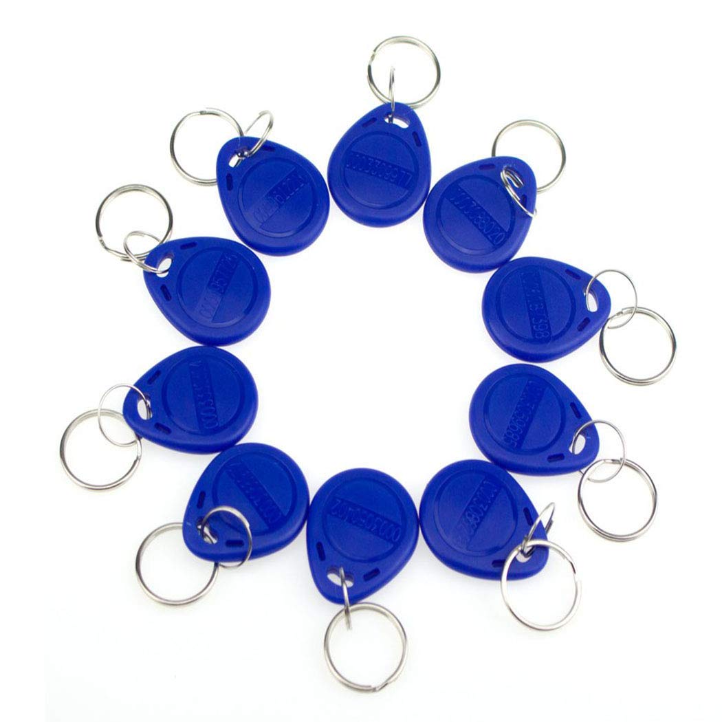 YAVIS 100pcs Keychains 125Khz RFID Proximity Cards EM4100 TK4100 Keyfobs Smart ID Key Ring Keycard For Door Control Entry Access Card Nfc Token Tag (Blue)