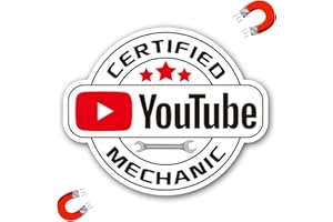 WZCNDIDI Certified YouTube Mechanic Magnet Car Sticker - Funny You-Tube Mechanic Magnet Decal for Expert Mechanic - Automotive Office Gag Gift