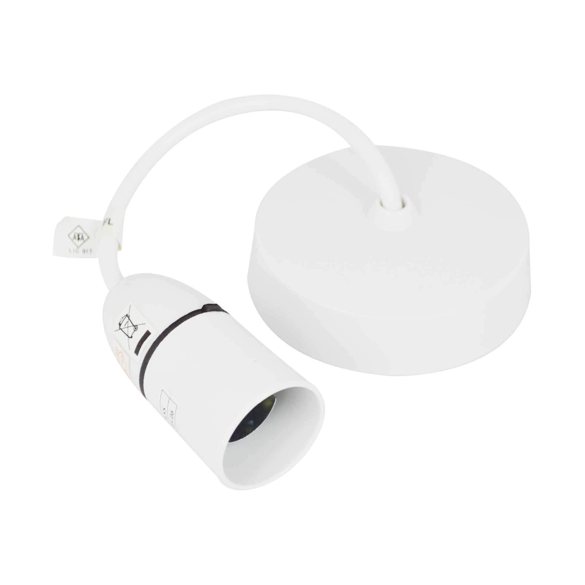 2 x Cambridge Lifestyle 6-inch Ceiling Pendant Kit with Light Bulb Holder Lampholder, White Plastic