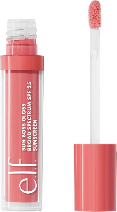 e.l.f. Sun Boss Gloss SPF 25 Pigmented Lip Gloss Blush Much Shade
