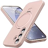 KMAMBAG Mag-Ring for Galaxy S25 Case, Liquid Silicone [Moisturizing Factor] Exreme Soft Slim Phone Case with Stand [Compatible with MagSafe] for Samsung Galaxy S25 6.2" Men Women, Pink