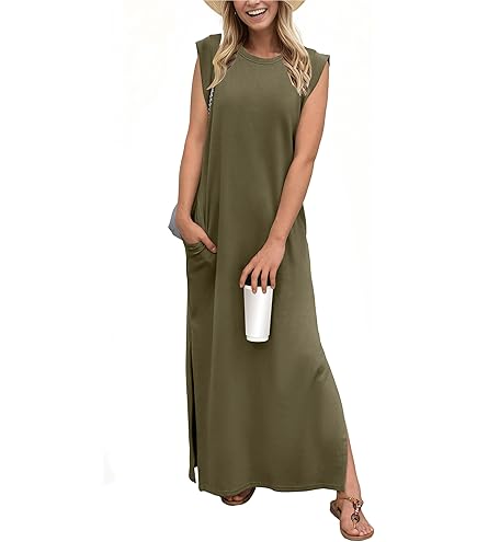 women's casual loose split wrinkle free maxi dress MEROKEETY 2025 Spring Summer V Neck Beach Vacation Long Dresses, LightKhaki, Medium at Amazon Women's Clothing store 42.52 inch33.86 inch Size:CH Mini Princess Mesh See through Maxi