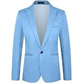 Mens Blazer Jacket Slim Fit Casual Button Business Suit Jacket Sport Coats Formal Wedding Tux Blazer With Pockets