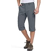 Jawtut Men's Cargo Shorts Hiking Stretch Quick Dry Long Shorts 3/4 Capri Pants Lightweight Outdoor Golf Short Tactical Shorts for Men (6232 Grey 32)