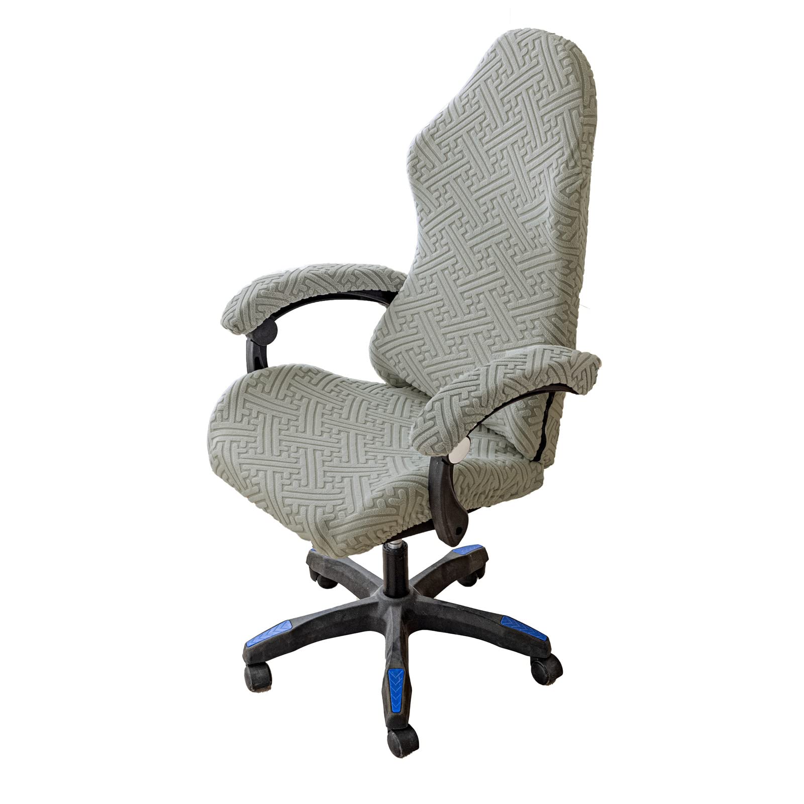 LIFEDX Stretch Swivel Gaming Chair Cover 4 Piece,Ergonomic Office Computer Chair Seat Cover with Armrest and Chair Back Covers,Removable Washable for Reclining Racing Swivel Chair,No Chairs - Gray