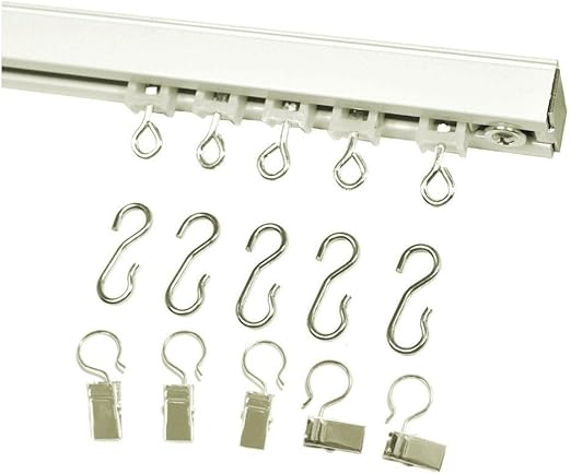 Amazon Com Ceiling Curtain Track Set With Wheeled Carriers Hooks