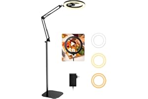 EVERSHOP 1800 Lumens Ring Light Tripod for iPhone – Upgrade 10” Overhead Light with Stand & Remote, 2X Brighter Lighting for Video Recording, TikTok, YouTube, Streaming & Content Creator Essentials