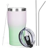 MEZMUT 1 Pack 20oz Insulated Coffee Tumbler with Lids and Straws Double Wall Vacuum Insulated Cup Stainless Steel Travel Mugs Leakproof Powder Coated Tumbler for Indoor Outdoor(Candy Color)