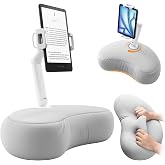 SAIJI Kindle Pillow Stand for Bed &ndash; iPad &amp; Tablet Holder (Gray) | Comfort for Reading in Bed, Adjustable 360&deg; Rotating Clip, Dual-Axis, for Kindle Scribe &amp; other E-readers, iPads &mdash; All Models