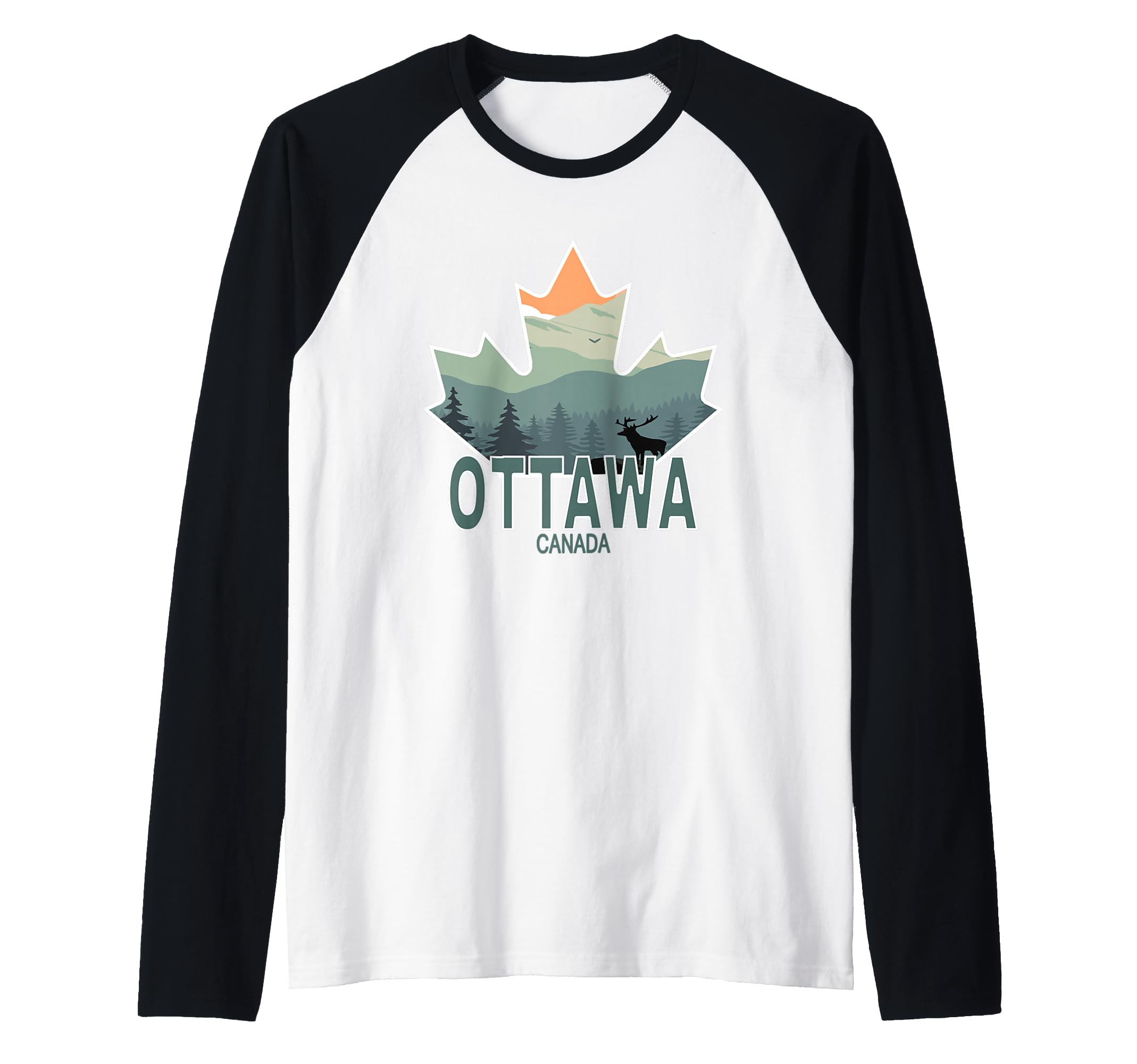 Ottawa Canada Raglan Baseball Tee
