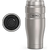 THERMOS Stainless King Vacuum-Insulated Travel Tumbler, 16 Ounce, Matte Steel