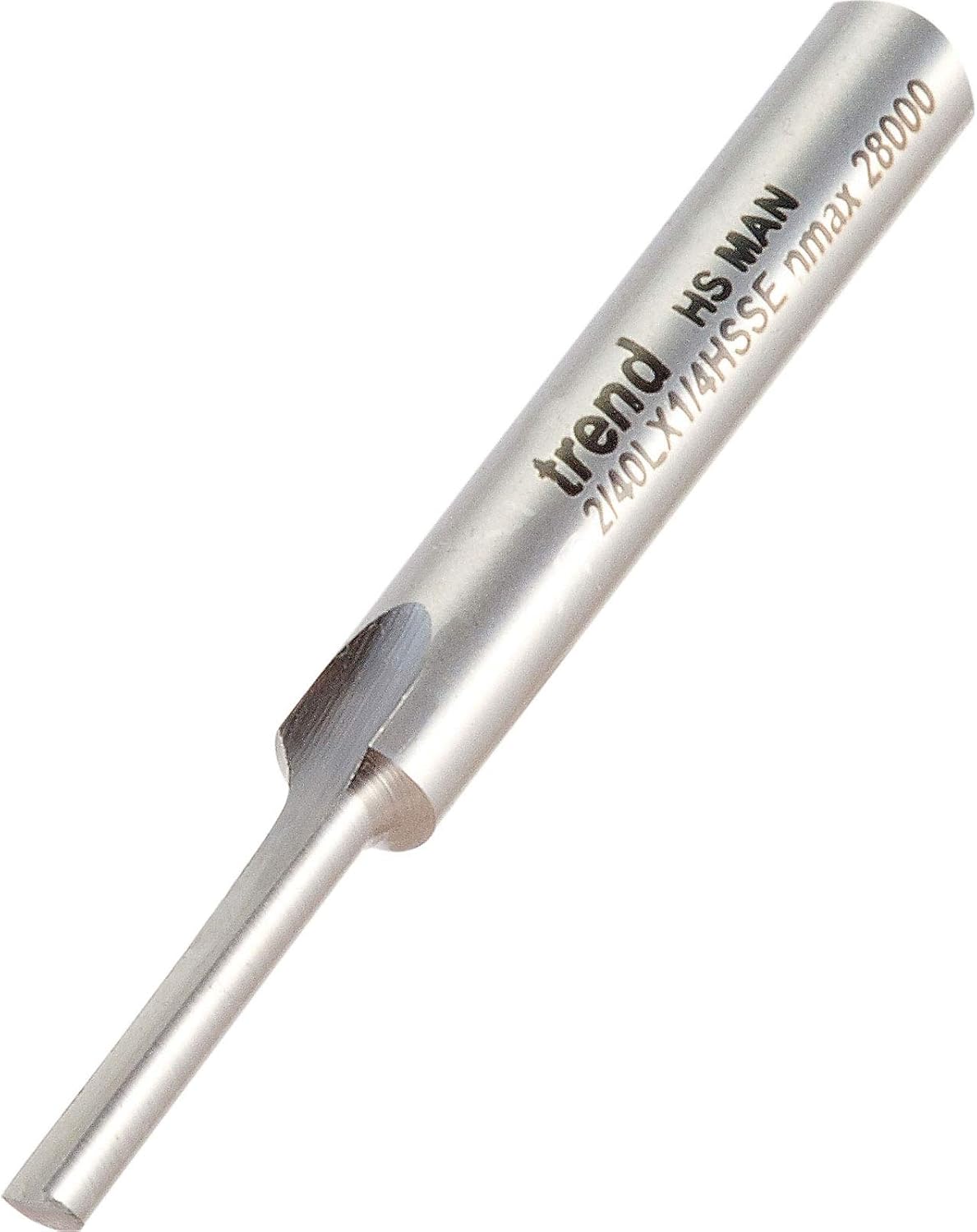 Trend Professional Pocket Cutter, 4.8mm Diameter, 1/4 Inch Shank, 19mm Cut Length, High-Speed Steel, 2/40LX1/4HSS