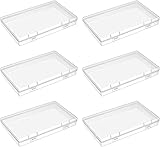 6 Pack 8 Inch Plastic Storage Boxes with Hinged