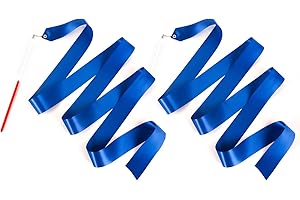HiUnicorn 2PCS Navy Blue Dance Ribbons for Kids Party Favor, 6.6 Ft Streamer Ribbon Dancer Wand for Toddler Gymnastics Rhythmic Dancing, Worship Praise, Talent Show, Outdoor Toy
