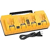 DCB104 4 Port Fast Charger Replacement for Dewalt Battery Charger, Multi Battery Charger Station Compatible with Dewalt 12V 20V Batteries with LED Indicator