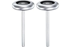 uxcell 2pcs 2.76" Zinc-Plated Steel Garage Door Rollers for 3" Garage Track, 7" Long Stem Quiet Garage Door Wheels, 10 Ball B