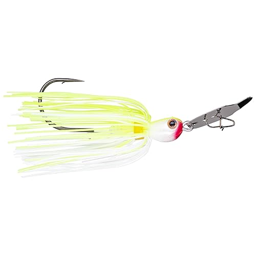 Strike King (TCVSJ12-3) Thunder Cricket Vibrating Swim Jig Fishing Lure, 203 - Chartreuse White, 1/2 oz, Ultra-Stiff Stainless Steel Blade