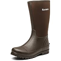 Northikee Men's Rain Boots Rubber Hunting Insulated Waterproof Slip Resistant Neoprene Black Outdoor Snow Durable Boots…