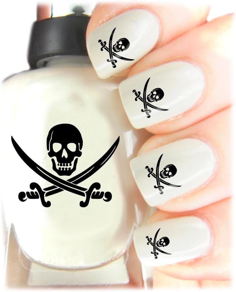 Easy to use, High Quality Nail Art Decal Stickers For Every Occasion! Ideal Christmas Present / Gift - Great Stocking Filler Skull and Cross Bones