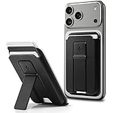 Spigen for MagSafe Wallet, Holds 3 Cards, MagFit Compatible with iPhone 17/16/15/14/13/12 Models, Pixel 10 Series, MagSafe-Cases, Pixelsnap and More, Card Holder - PU Black (3-Cards/Kickstand)