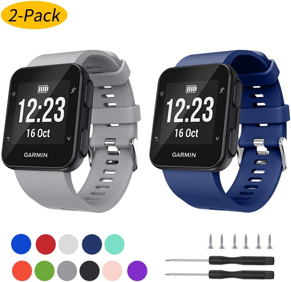 Watbro Band Compatible with Garmin Forerunner 35, Soft Silicone Watch Band Replacement Strap, for Garmin Forerunner 35 Smart Watch, Fit 5.11-9.05 Inch (130mm-230mm) Wrist