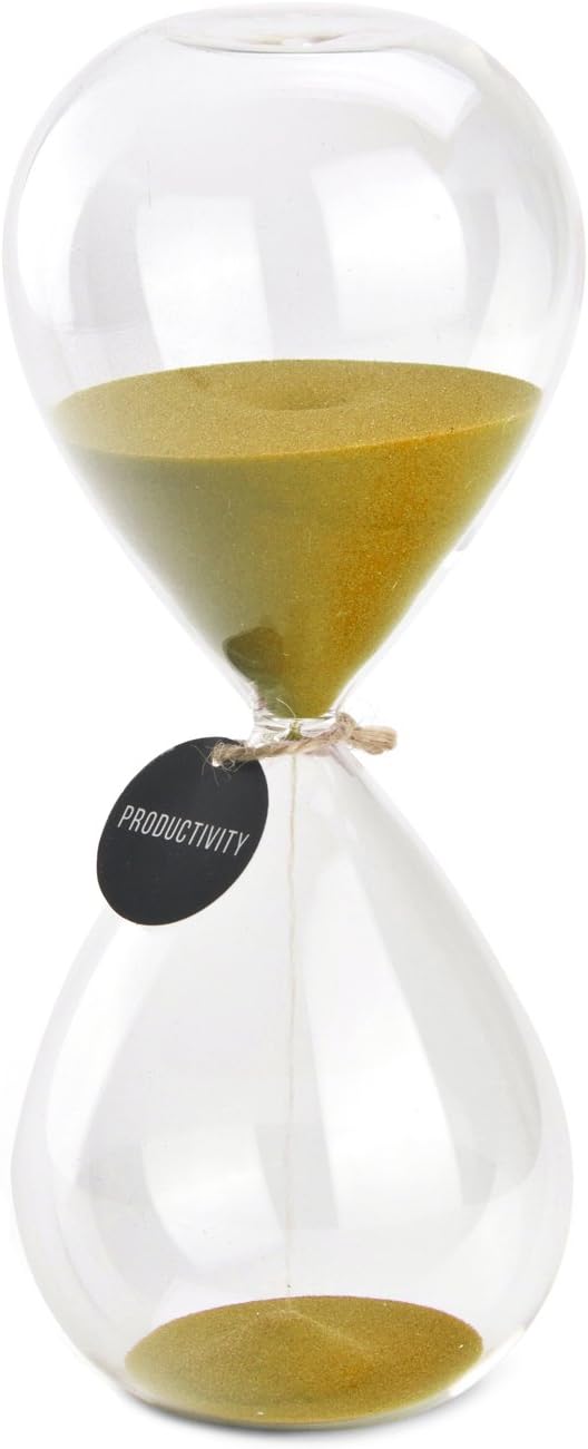 SWISSELITE (Gold color,60 mins) - Hourglass Sand Timers - Biloba Hourglass Sand Timer, 22cm Gold Sand Timer In 60 Mins