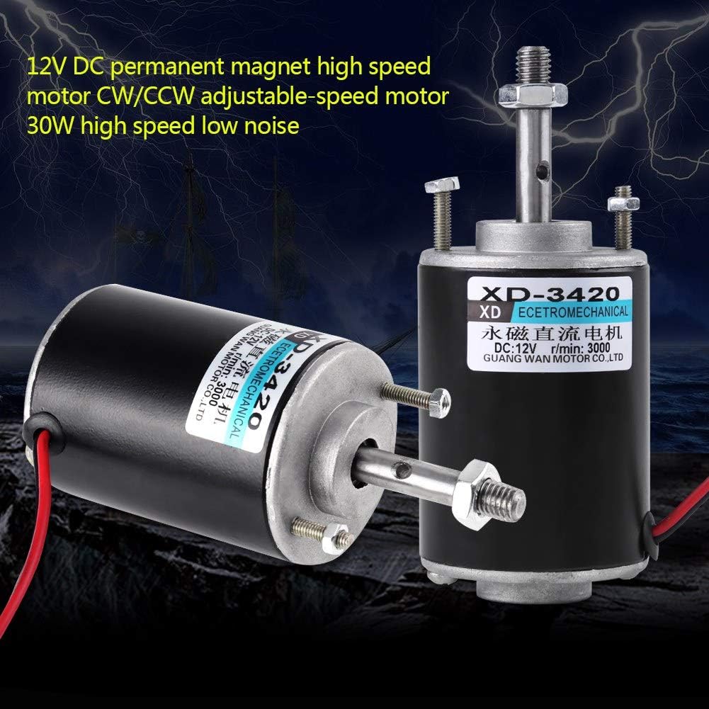 High Torque Permanent Magnet DC Motor, 12/24V 30W High Speed CW/CCW DC Motor For DIY Generator(12V, 3500RPM) - - 