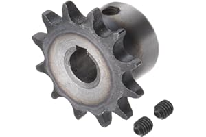 Kozelo DIN/ISO 06B Roller Chain Sprocket 12T [ 10mm Bore x 3/8" Pitch ] Motor Drive Gear, for Machinery, A3 Carbon Steel, Sil