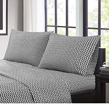 Amazon Com 4 Piece Casual Style Jet Black Microfiber Sheets Set