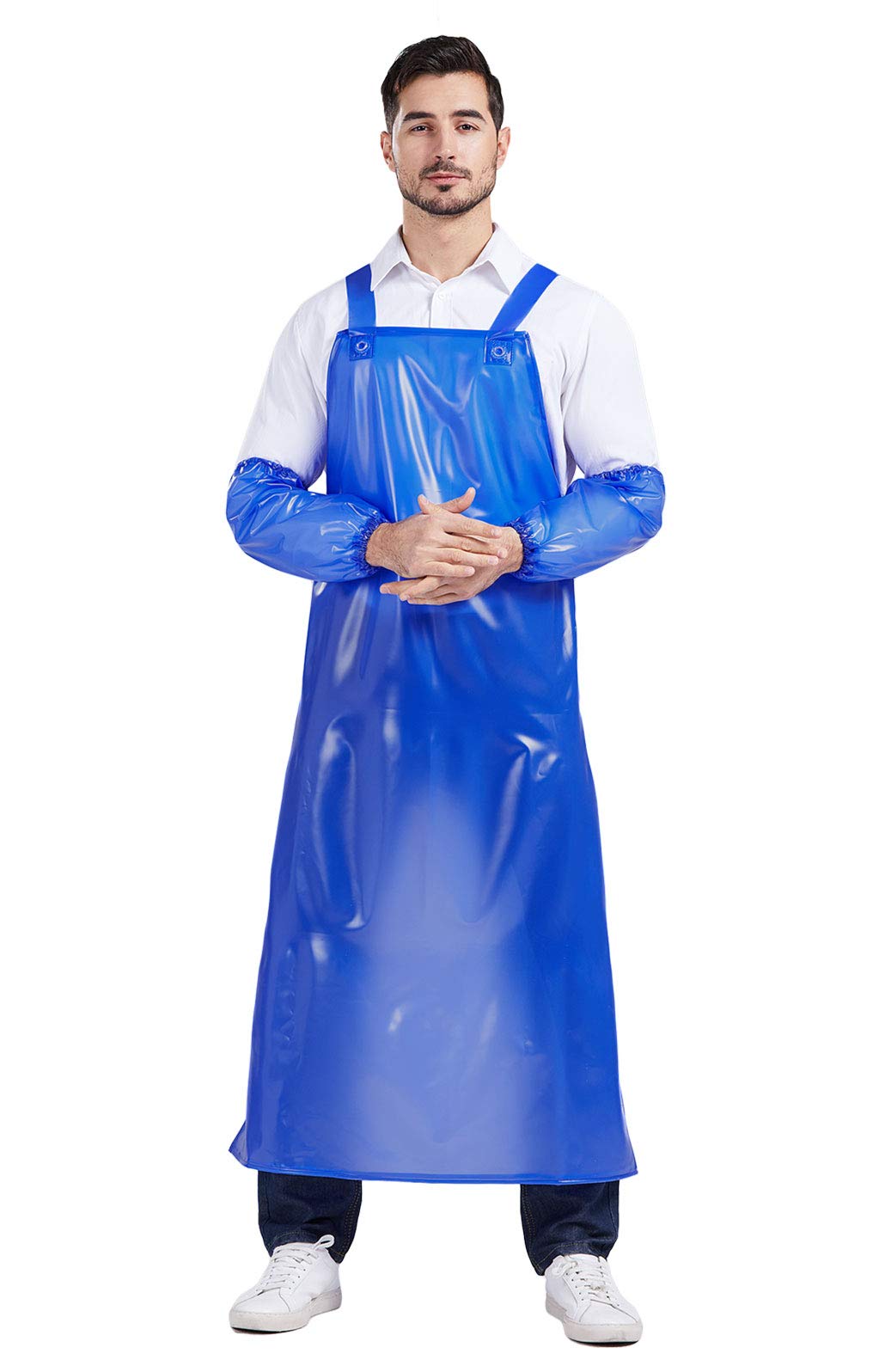 Nanxson Men’s Heavy Duty Waterproof Apron PVC Apron for Kitchen Dishwashing Cooking Lab Butcher BBQ