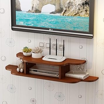 Dertl Kleines Wohnzimmer Schlafzimmer Buro Regal Schwimmer Tablet Rahmen Fur Tv Wandmontage Wandmontage Dekoration Und Trennwand Des Routers Punch 2 Schichten Amazon De Kuche Haushalt