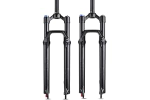 BOLANY 27.5/29inch Bike Suspension Fork 34mm Stanchions 1-1/8 Thread-Less Straight Steerer 120mm Travel MTB Air Fork with Damping Rebound Adjustment