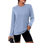 WIHOLL Workout Tops for Women Long Sleeve Sun Shirt UPF 50+ UV Protection Running Hiking Clothes Quick Dry Athletic Tops
