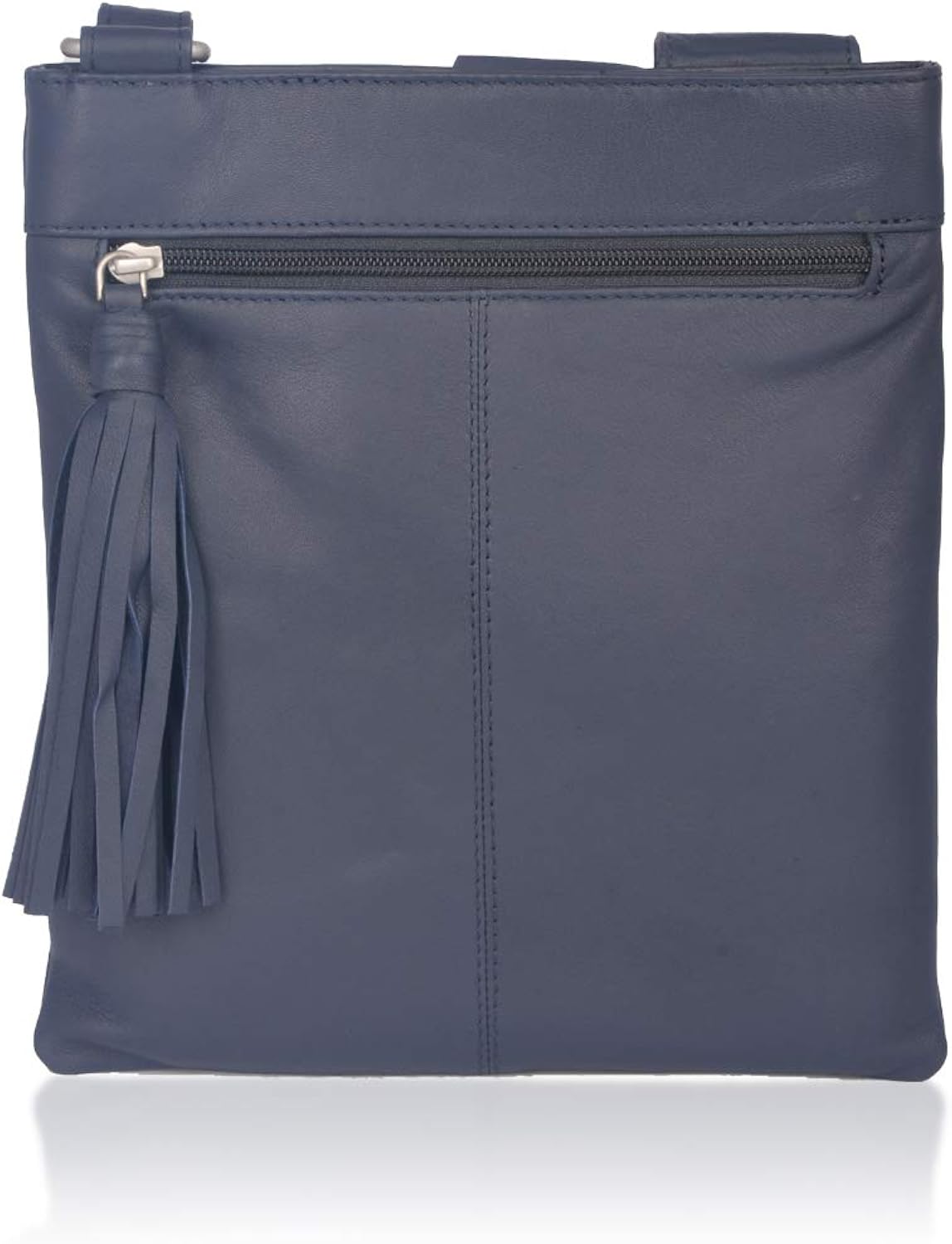 Women's Allerdale Soft Real Leather Cross Body Pocket Bag in Navy - Image 3
